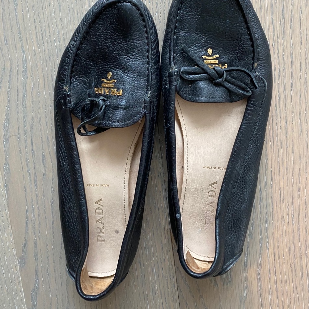 Prada leather loafers